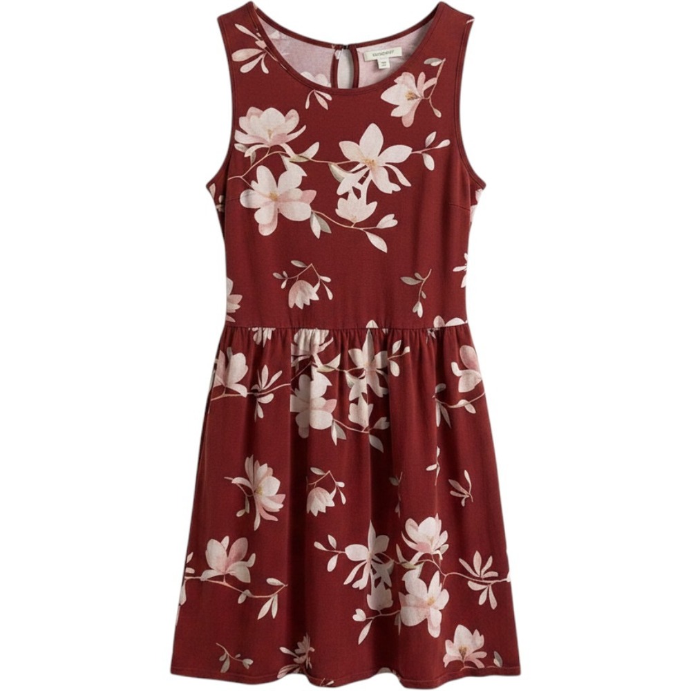 ONLY Summer Niella SL Short Dress Rust Red Floral Print Sleeveless Mini Medium